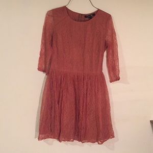 lace dress, dark peach color